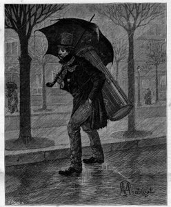 Zavallı hasat! Zavallı ıslak ağustosböceği! ... Paris sokaklarında yağmurda yürürken sefalet içinde davulcu. Alphonse Daudet