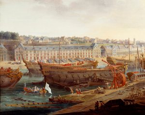 Tersane: “”Brest Limanı”” Detayı. Resim Louis Nicolas van Blarenberghe (1716-1794) 1774 Brest, Güzel Sanatlar Müzesi