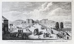 Nathaniel Parr tarafından oyulmuş Foundling Hastanesinden Bir Görünüm, 1750