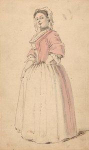 Pembe Elbiseli Genç Bir Kadın by Louis Philippe Boitard