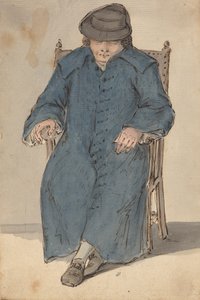 Uzun Mavi Paltolu Uyuyan Adam by Louis Philippe Boitard