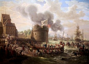 Kral Louis XVI, 23/06/1786 tarihinde Cherbourg limanının eserlerini ziyaret ediyor. Resim Louis Philippe Crepin (1772-1851) 1786 Paris, Musee du Louvre.