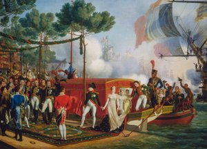 Napolyon Bonapart ve Marie Louise Antwerp'e iniş yapıyor by Louis Philippe Crepin