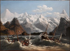 Alaska kıyılarında gemi enkazı