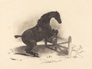 Bariyerden Atlayan At by Louis Pierre Marie Courtin after Théodore Gericault
