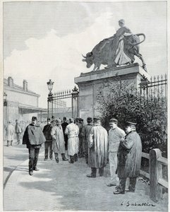 Villette mezbahasındaki grevciler by Louis Remy Sabattier