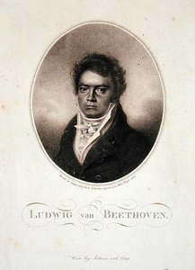 Ludwig van Beethoven (1770-1827), Blasius Hofel (1792-1963) 1814 (mezzotint) tarafından oyulmuş by Louis Rene (after) Letronne