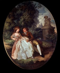 Galante Sahnesi (Aşk Tanrısı ile) Tablosu Louis Trinquesse (1746-1800) 18. Yüzyıl Turları, Musee des Beaux Arts