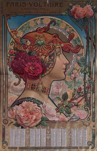 Paris-Voltaire mağazası için 1901 takvimi, Paris, c.1900 by Louis Theophile Hingres