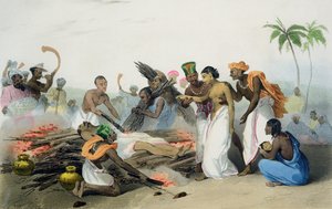 Suttee, Jean Henri Marlet (1770-1848) ve Co., 1827-35 tarafından oyulmuş, M.E. Burnouf