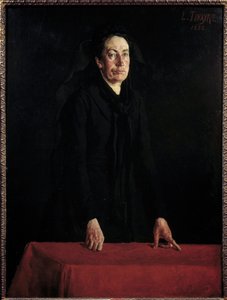 Commune de Paris: “” Louise Michel'in (1830-1905) podyumda portresi”” Militan anarşist duruşması sırasında mahkemede. Louis Tinayre (1861-1942) 1882 Güneş tarafından yapılan resim. 1,29x0,95 m Paris, Musee Carnavalet Dikkat! Bu çalışmanın kullanımı kon