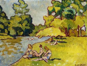 Yıkananlar; yüzücüler by Louis Valtat