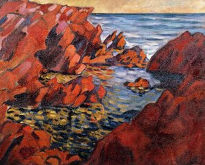 Uzakta Deniz; Kızıldeniz, c.1917/1918 (tuval üzerine yağlıboya) by Louis Valtat