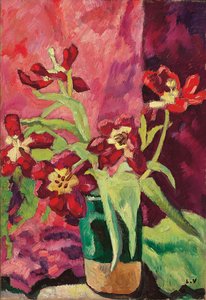 Vazo, Kırmızı Laleler; Vazo, kırmızı laleler by Louis Valtat