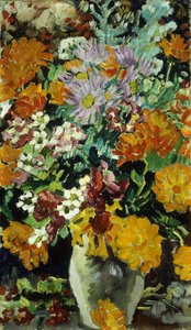 Çiçek vazosu; Vase de Fleurs, 1930 dolayları (tuval üzerine yağlıboya) by Louis Valtat