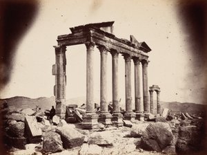 Sütunlu Yolun Batı Ucundaki Türbe, Palmyra ,1864 (fotoğraf) by Louis Vignes