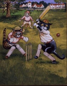 Kriket Oynayan Kediler by Louis Wain