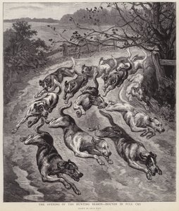 Av mevsiminin başlangıcında tazılar çığlıklar içinde (lito) by Louis Wain