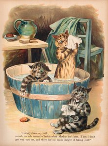 Louis Wain Kedileri (kromolitho) by Louis Wain