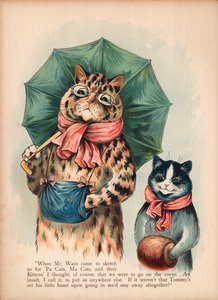 Louis Wain Kedileri (kromolitho) by Louis Wain