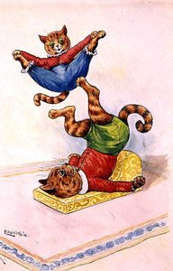 Akrobatlar, c.1905 by Louis Wain
