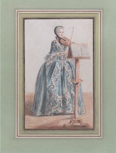 Keman Çalan Kadın, Önden Görünüş, yak. 1758-59.
