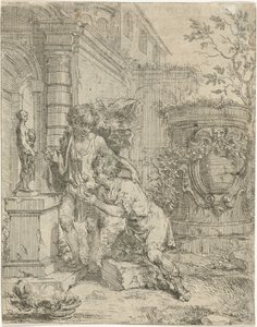 Venüs heykelinde iki erkek by Louis de Deyster