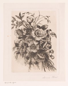 Gül ve anemon ile çiçek natürmort by Louise Elsen (attributed to)