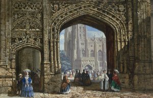 Canterbury Katedrali (kağıt üzerine gövde rengi ile sulu boya)