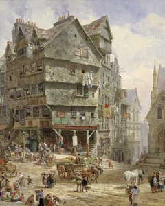 The High Street from the West Bow, Edinburgh (watercolour)