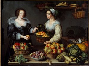 Meyve ve sebze tüccarı Resim Louise Moillon (1610-1696) 1630 Sun. 1.20x1.65m