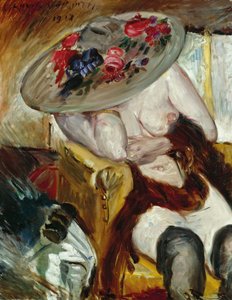 Sarı bir sandalyede İtalyan kadın - Corinth, Lovis (1858-1925) tarafından sarı sandalyede İtalyan kadın. tuval üzerine yağlıboya by Lovis Corinth