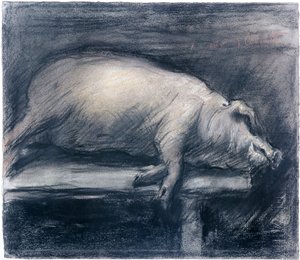 The Slaughtered Pig Drawing by Lovis Corinth (1858-1925) New York, Museum of Modern Art