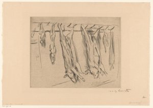 kesilmiş domuzlar by Lovis Corinth (signed by artist)