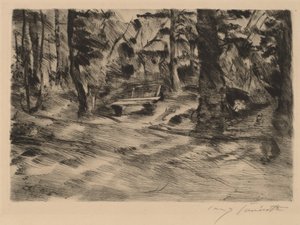 Bank im Walde II (Ormanda Bank II) by Lovis Corinth