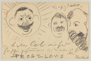 Lovis Corinth'ten Carl Strathmann'a: posta damgası 12 Aralık 1902 olan kartpostal by Lovis Corinth