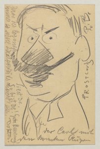 Lovis Corinth'ten Carl Strathmann'a: posta damgası 21 Şubat 1904 olan kartpostal by Lovis Corinth