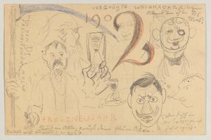 Lovis Corinth'ten Carl Strathmann'a: 24 Aralık 1901'de damgalanmış kartpostal by Lovis Corinth