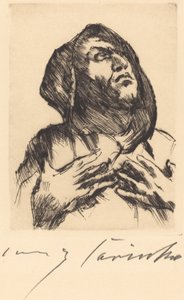yukarı bakan keşiş by Lovis Corinth