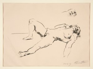 uzanmış çıplak by Lovis Corinth