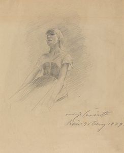 Oturan Genç Kadın [rekto], 1889. by Lovis Corinth