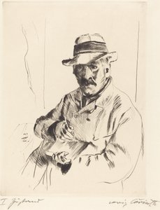 Hasır Şapkalı Otoportre, 1913. by Lovis Corinth