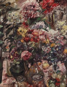 Kasımpatı ve Amaryllis ile Natürmort by Lovis Corinth
