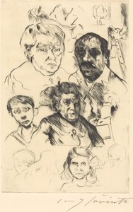 Karışık Kafalar ve Otoportre, 1915. by Lovis Corinth
