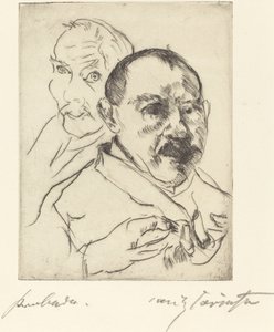 İki Erkek Kafa Otoportresinin Kroki, 1915. by Lovis Corinth