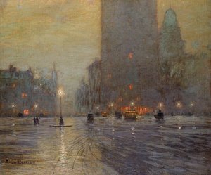 Madison Square, Yağmurlu Gece (tuval üzerine yağlı boya)