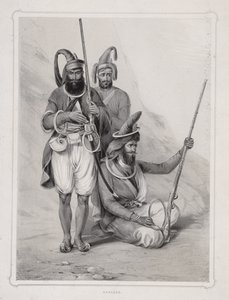 'Akalees', Hintli savaşçılar, 1844 by Lowes Dickinson