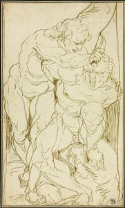 Apollon Yüzen Marsyas by Luca Cambiaso
