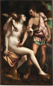 Luca Cambiaso (1527-1585) tarafından yapılan Venüs ve Adonis Tablosu 16. yüzyıl Genleri, Musei di Strada Nuova (eski Palazzo Bianco)
