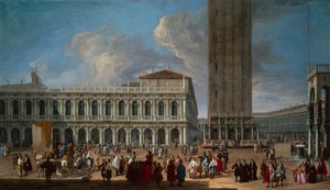 Piazzetta ve Piazza San Marco, Venedik (tuval üzerine yağlı boya) by Luca Carlevaris